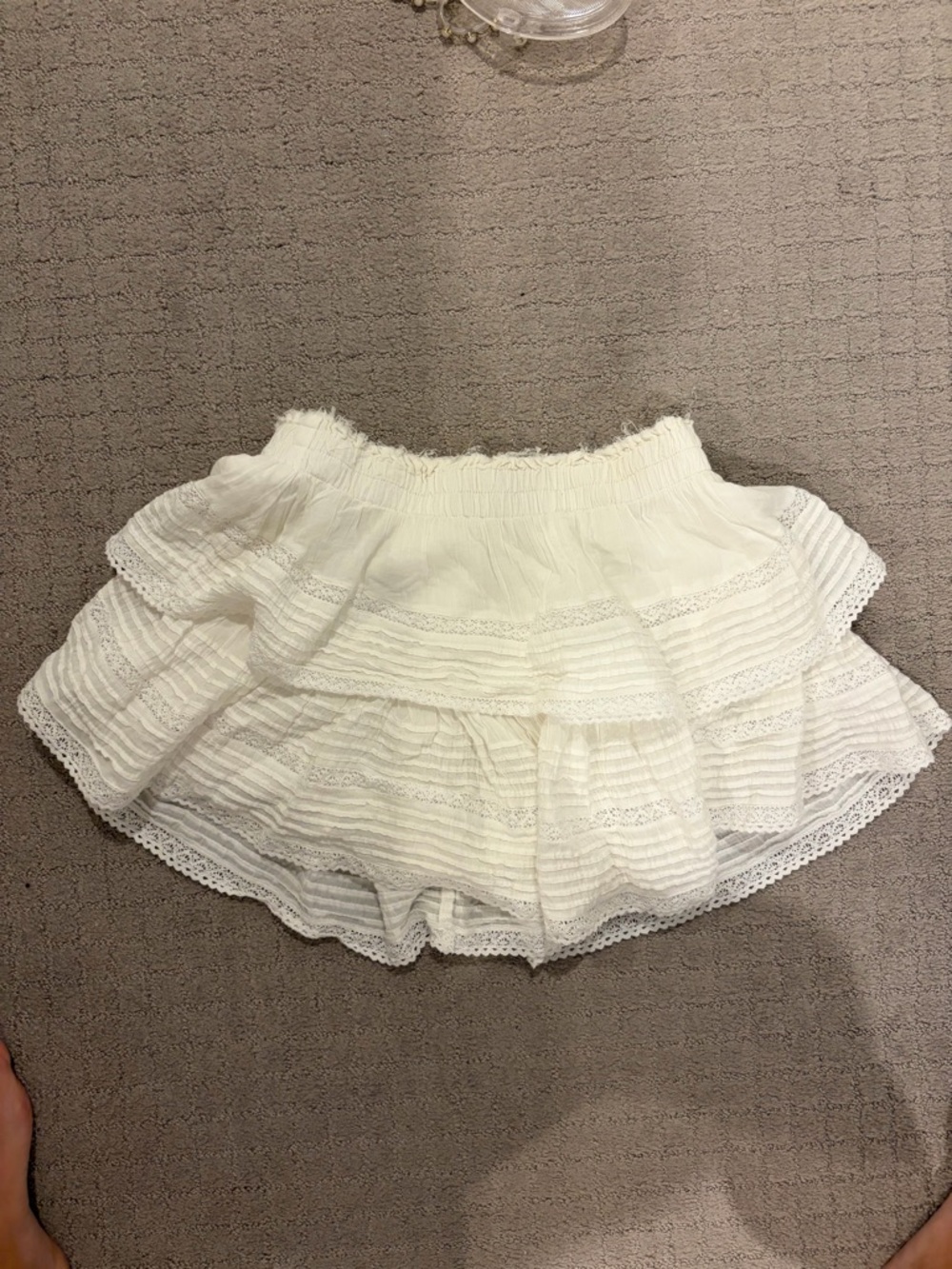 aerie White Tiered Mini Skirt
